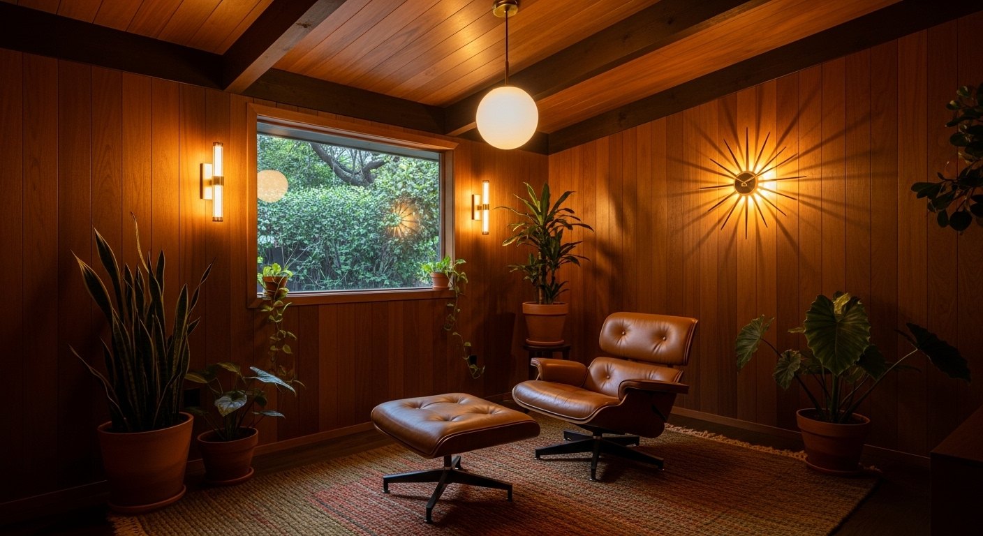 The Den, Paneled in Warm Walnut